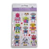 Puffy Foil Robot Party Stickers for Crafts, Cardmaking, Scrapbooks, Classroom