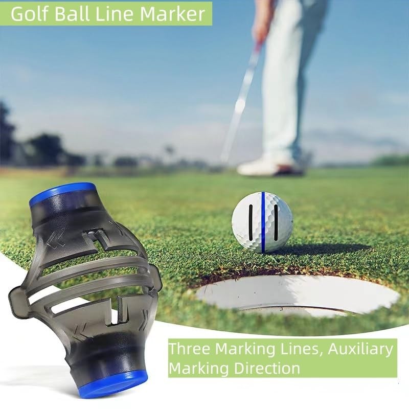DvoFvint 360-Degree Golf Ball Marker，Golf Ball Alignment Marking Tool，Triple Line