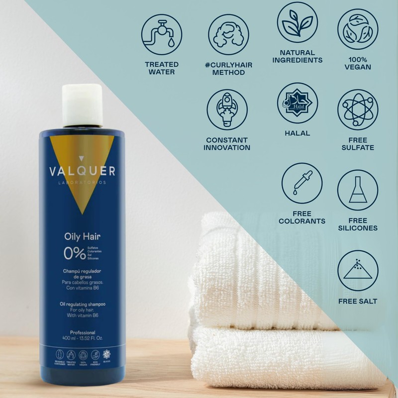 válquer Shampoo Antigrasa (without: Sulfates, Salt, Parabens, Dyes, mit)-400 ml