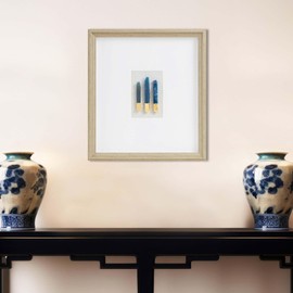 Madison Park Cerulean Staggered Stones Wall Décor for Living Room Natural Agate, Glass Framed Entryway Decor Home Accent, Ready to Hang Bedroom Wall Decor, 17.75" W x 19.75" H, Blue