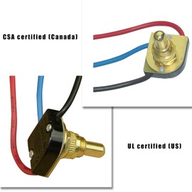 Rhinenet Lamp Switch Zing Ear ZE-117M 3/8" 2 Circuit 3 Way Push Button Light Switchs 125V/6A 250V/3A 125VL/6A 125VT/1A Replacement Part Tools Brass Metal Up Shell with Removable Knob for Desk Lamps