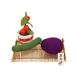 Bon Supplies, Rayon Crepe for Bon Festival, Cow, Horse, Spirited Horse Ornament Set, Obon Hatsubon (New Bon Festival), Made in Japan, Domestic Products (Mini Obon Ornaments, Cow, Eggplant) and Horse (Cucumber), Lizzuki and Lotus Leaf Set