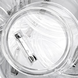 vibedor 15 PCS 3 Inch DIY Button Pins Clear Acrylic Pins Round Button Pins Bulk, Custom Blank Buttons for School and Parties for DIY Craft Supplies, Make Your Own Badges