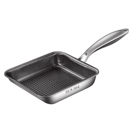 Toutrop 316 Stainless Steel Omelette Pan, Egg Pan Skillet, Square Cooking Pans Nonstick for Making Omelets, PFOA-Free