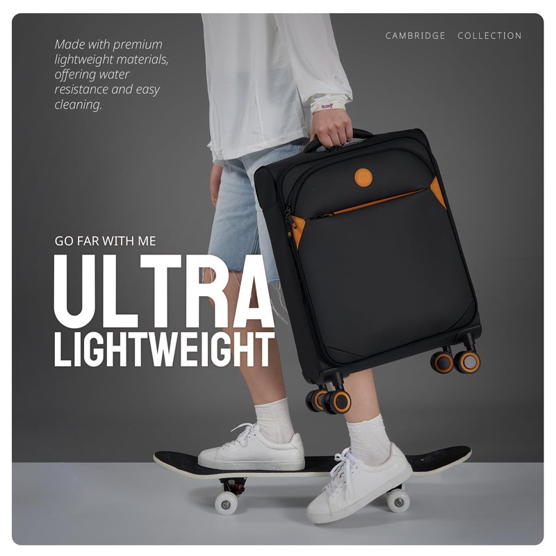 Verage Cambridge Lightweight Carry On Luggage,Softside Expandable Suitcase with Spinner