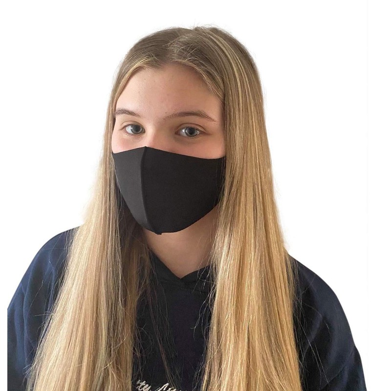 Komonee Adults Black Face Mask Washable Reusable Dustproof Cloth Mouth