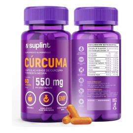 Suplemento De Cúrcuma Curcumina 1569 Mg 60 Cápsulas Sabor Sin Sabor
