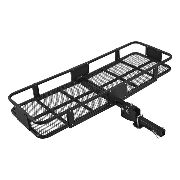 YOUNG ELECTRIC 500lb Folding Cargo Rack Carrier 60"x20"x6", 2 Inch Receiver Luggage Basket with Hitch Tightener