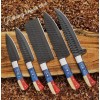 Blaydz 5 PCS TEXAS FLAG CARBON STEEL BLACK COATED CHEF
