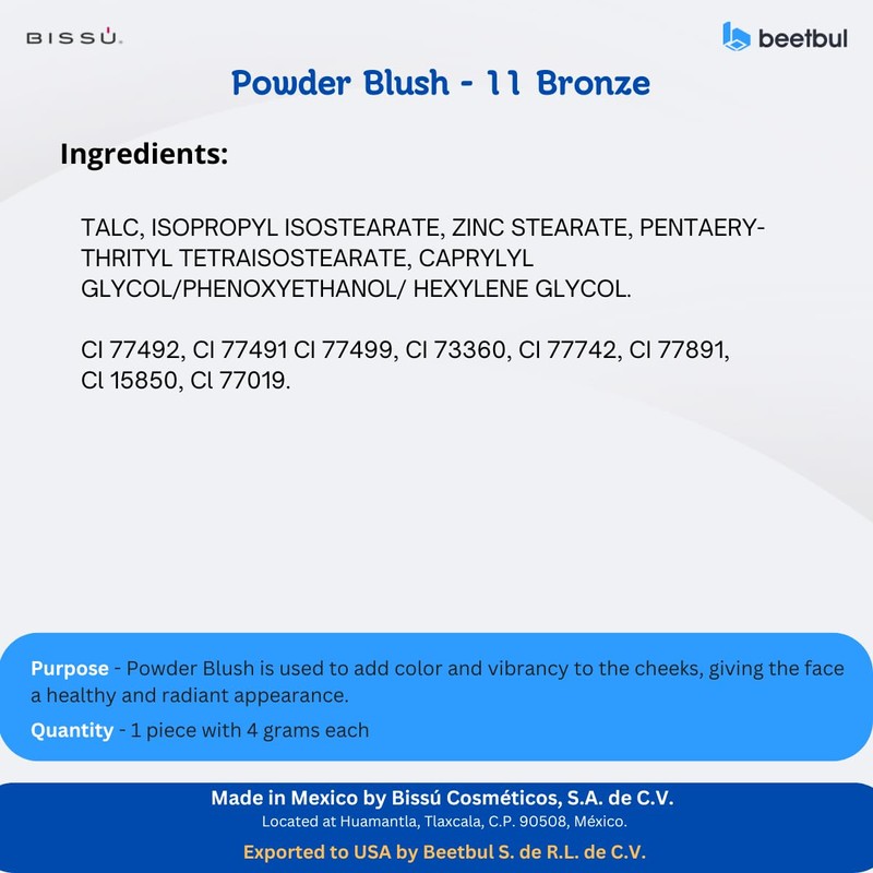 Bissú Blush Makeup, 4grms (11 Bronce)