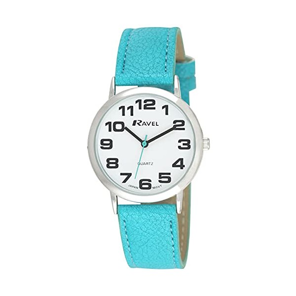 Ravel Large Case Fashion on PU Strap Women's Quartz Watch