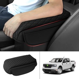 FIILINES Center Console Cover Compatible with Ford Maverick 2022 2023 2024 Armrest Cover Pad Cushion Maverick Accessories Armrest Cover Anti-Scratch Black
