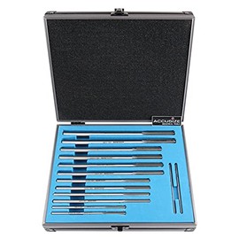 Accusize Industrial Tools Over and Under Sizes 0.1240'' Thru 0.5010'' HSS M2 Premium Chucking Reamer Set, Right Hand Cut, 14pcs/Set, 5528-SX00