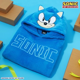 Sonic Hoodie Blanket Kids Boys Plus Size Cuddly Blanket with Sleeves, Warm Fleece Hoodie Teenager Portable Blankets Hoodie Boys, Blue 3D