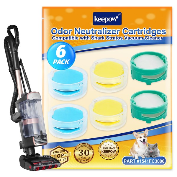 KEEPOW 6 Pack Anti Odour Cartridge for Shark,Original+Bluebell+Lemon, Odor Neutralizer