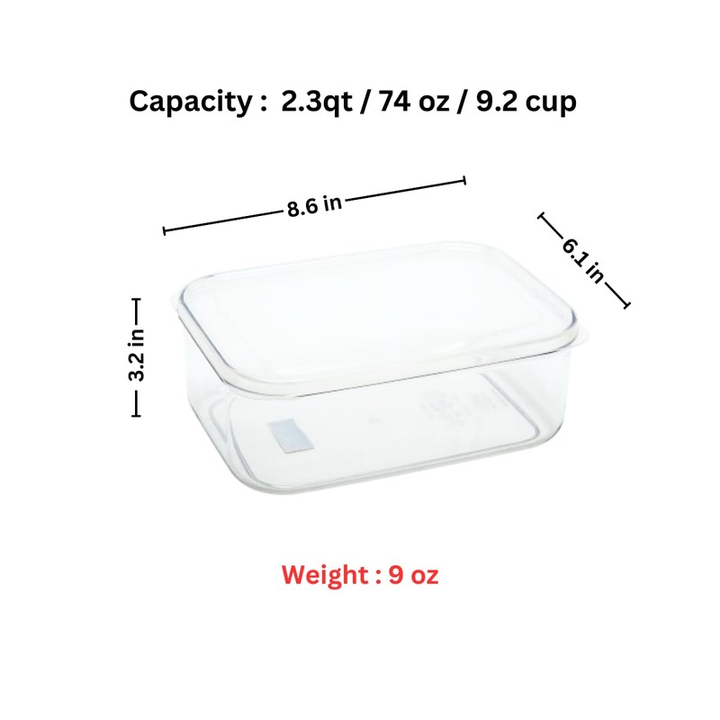 Lustroware Airtight Food Storage Container Set of 3, Micro Clear
