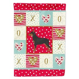 Caroline's Treasures CK5867GF Miniature Pinscher Love Garden Flag, Red Mailbox Flag Decorative Yard Flag Banner Outside Patio Artwork Yard Flower Beds, Garden Size, Multicolor