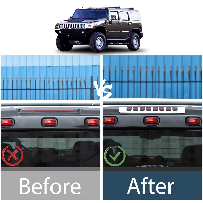 Lcojicep Car Brake Light Trim Compatible with Hummer H2 2003-2009,