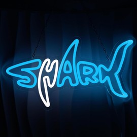 Shark Neon Sign Dimmable Shark LED Light Wall Decor for Oceanarium Game Room Man Cave Bedroom Decor Unique Gift for Shark Lovers 16.8 * 9.6 Inch