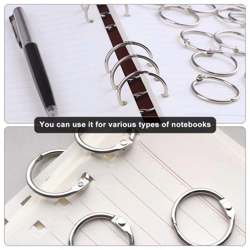 Binder Rings,40Pcs 30mm/1.2 inch Loose Leaf Binder Rings Nickel Plating,