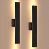 ElilyGiA 24.4inch Modern LED Wall Light Waterproof, Aluminum Black Wall