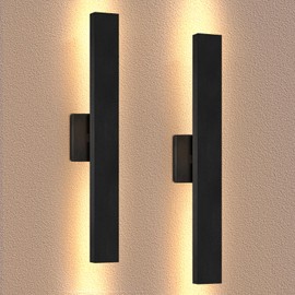 ElilyGiA 24.4inch Modern LED Wall Light Waterproof, Aluminum Black Wall Sconce 2 Pack, Wall Mount Lighting Fixture Indoor Outside, for House Bedroom,Bathroom,Living Room, Hallway,Entryway,3000K,28W