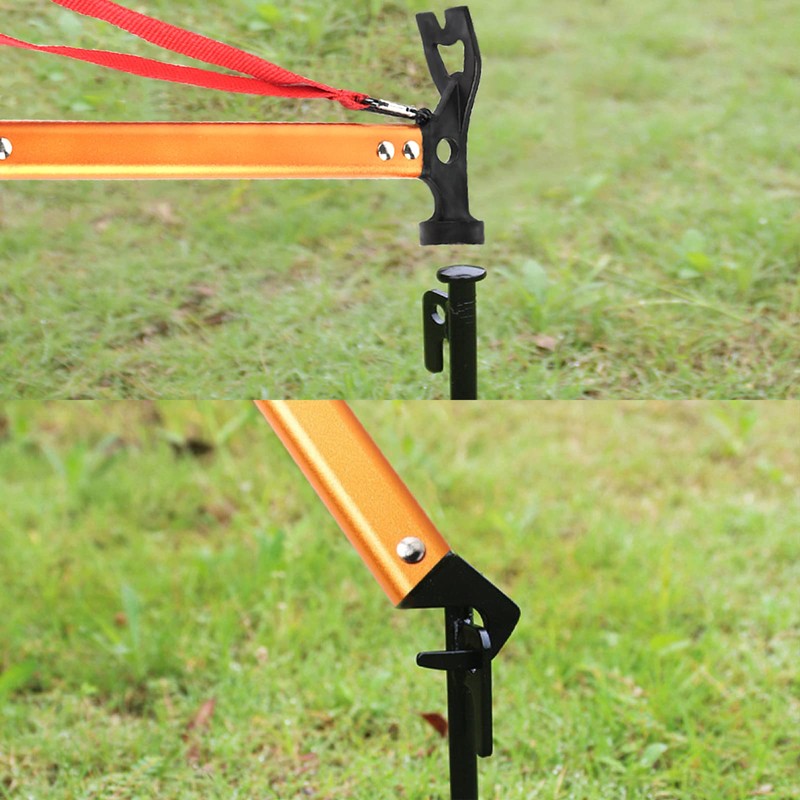 Carbon Steel Aluminum Camping Hammer, 12" Small Lightweight Three-in-One Functional
