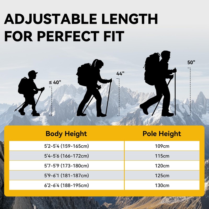 TOBTOS Trekking Poles, 2 Pack 7075 Aluminum Walking Sticks with