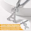 U7 Steel A Necklace, Initial Letter Stainless Steel Iced Out