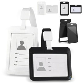 Employee ID Case, Lost Prevention, Holds 2 Cards, Slide Opening/Closing, Vertical or Horizontal Type, Choose from ID Card Holder, Name Holder, Pass Case, Compatible with Name Card, IC Card, Commuter