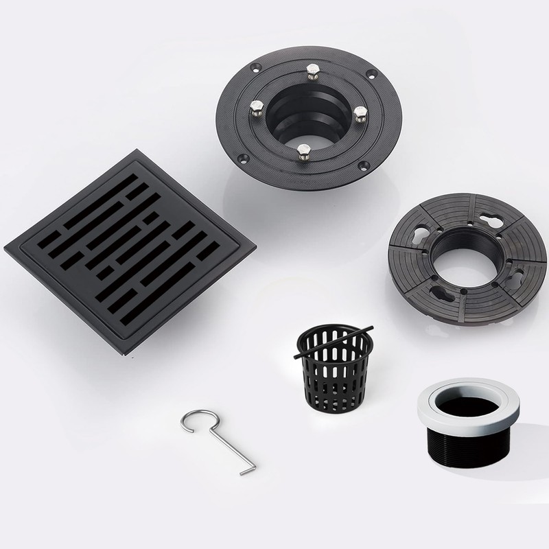 4 Inch Square Shower Floor Drain, Shower Drain Kit with
