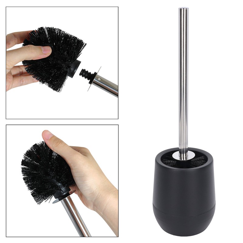 2Pcs Toilet Brush Robust Lockable Threads Efficient Safe Durable Material