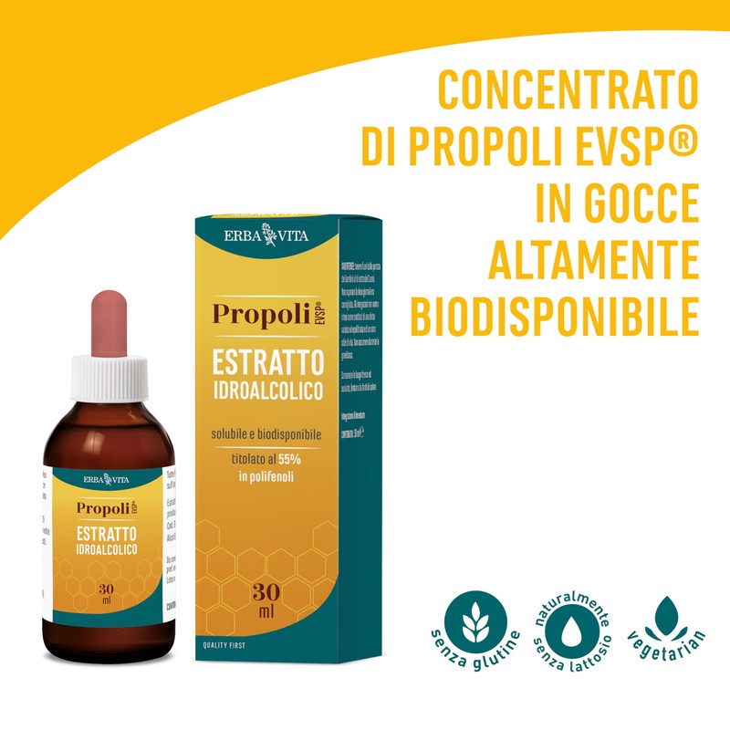 ERBA VITA Propoli EVSP® Estratto Idroalcolico integratore alimentare solubile e