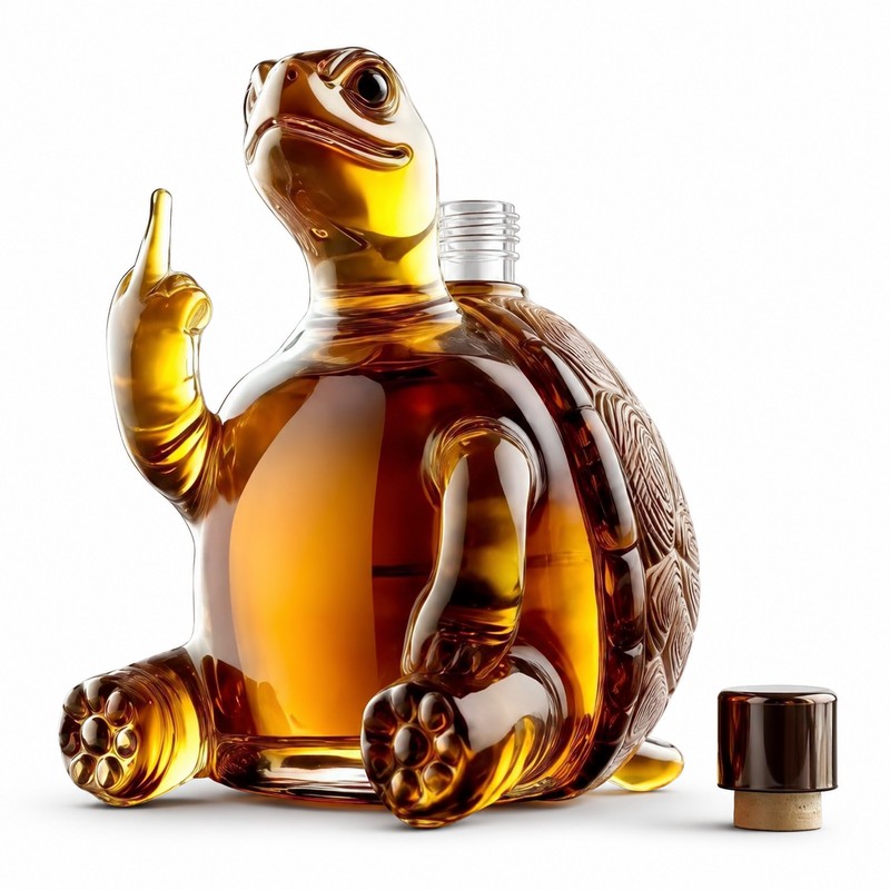 Turtle-Shaped Glass Decanter for Home Bar Display – 320 mL