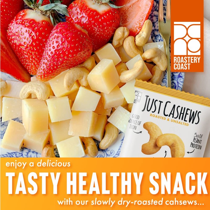 Roastery Coast - Just Cashews Unsalted | Individually wrapped snack