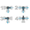 3-Way Valve 1 1/2 Inch Internal Thread - ABS Housing