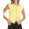Cardigan Sweaters for Women 2025 Casual Sleeveless Button Up Cropped