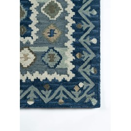 Momeni Tangier Wool Hand Tufted Traditional Indoor Area Rug, Blue, 2'3" X 8' Runner