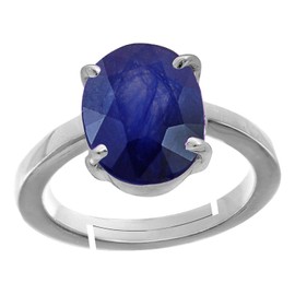 LMDPRAJAPATIS 3.25 Ratti 2.3 Carat Natural Blue Sapphire Neelam Gemstone 925 Sterling Silver Ring For Women's and Men's