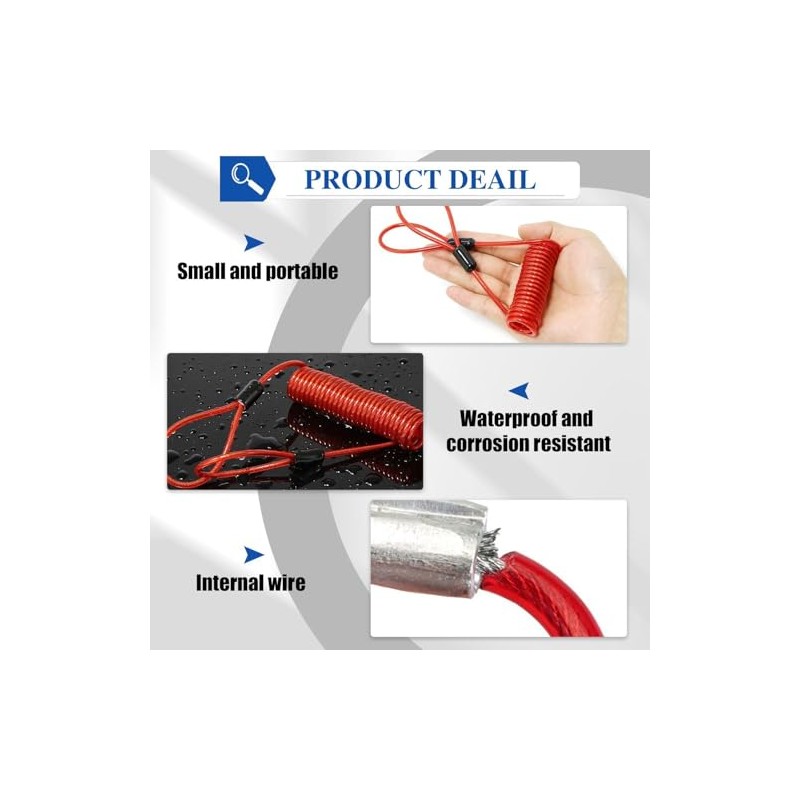 4 Pieces Memory Rope for Disc Brake Lock, Anti-theft Accessories
