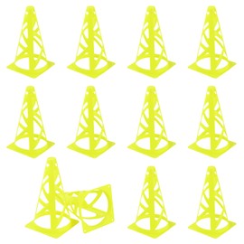 Football Marking Cones, 23 x 13 cm, Children's Pylons, Pack of 10 Training Cones, Football Training Cones for Skating, Basketball (Green)