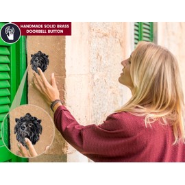 Akatva Lion Shaped Doorbell Button Replacement – Solid Brass Doorbell Ringer Button – Vintage Lion Decorative Bell Push Button with Rustic Handmade Design – Oil Rubbed Bronze Finish