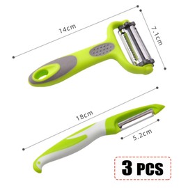 Potato Peeler for Kitchen, Julienne Vegetable Peeler,3 Pieces Stainless Steel Professional Peelers, Non-Slip, Suitable for Peeling for Potato, Apples, Carrots, Cucumber and Various Veg and Fruits