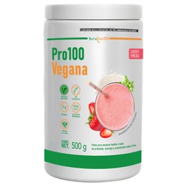 Nutrasien100 | Proteína Vegana Keto Sabor Fresa 500 g | Sin Lácteos ni Soya | Con Superfoods, Inulina de Agave y BCAAs | Fácil Digestión y Sin Azúcar 