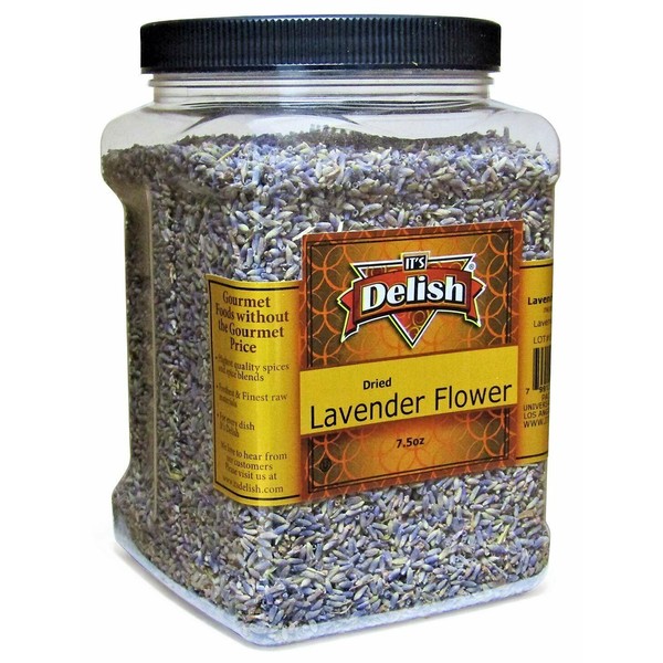 Premium Dried Lavender Flowers Herb Buds by Its Delish –Purple Flower 7.5 Oz
