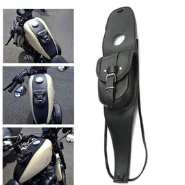 Motorcycle Gas Tank Leather Bag Dash Console Center Pouch Black Bag Leather for Harley Sportster XL 883 1200