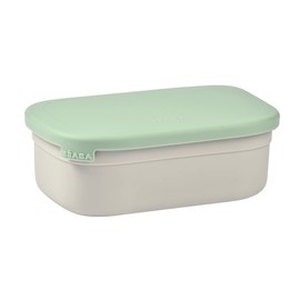 Beaba Stainless Steel Lunch Box, Kids Lunch Box with Silicone Lid, Bento Style Food Containers, Removable Silicone Dividers Make 1-3 Compartments, Sage