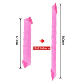 AIMALL 40PCS Magic Hair Curlers No Heat 19 Inch (48cm) Spiral Leverage Rollers Styling Kit for Long Hair Curlers Pink & Orange for DIY Curls and Waves at Home