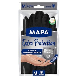MAPA - Extra Protection - Latex Household Gloves, Reinforced Resilience - Strength and Optimum Protection - For All Types of Work - 1 Pair - Size M