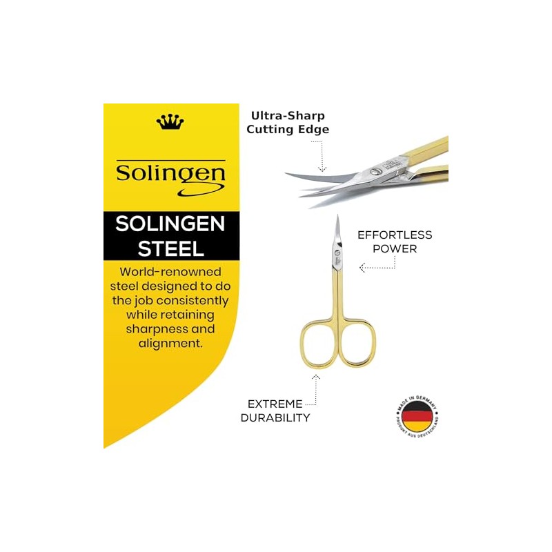 CS04 3 1/2" Modern Style Gold Plated Cuticle Scissors